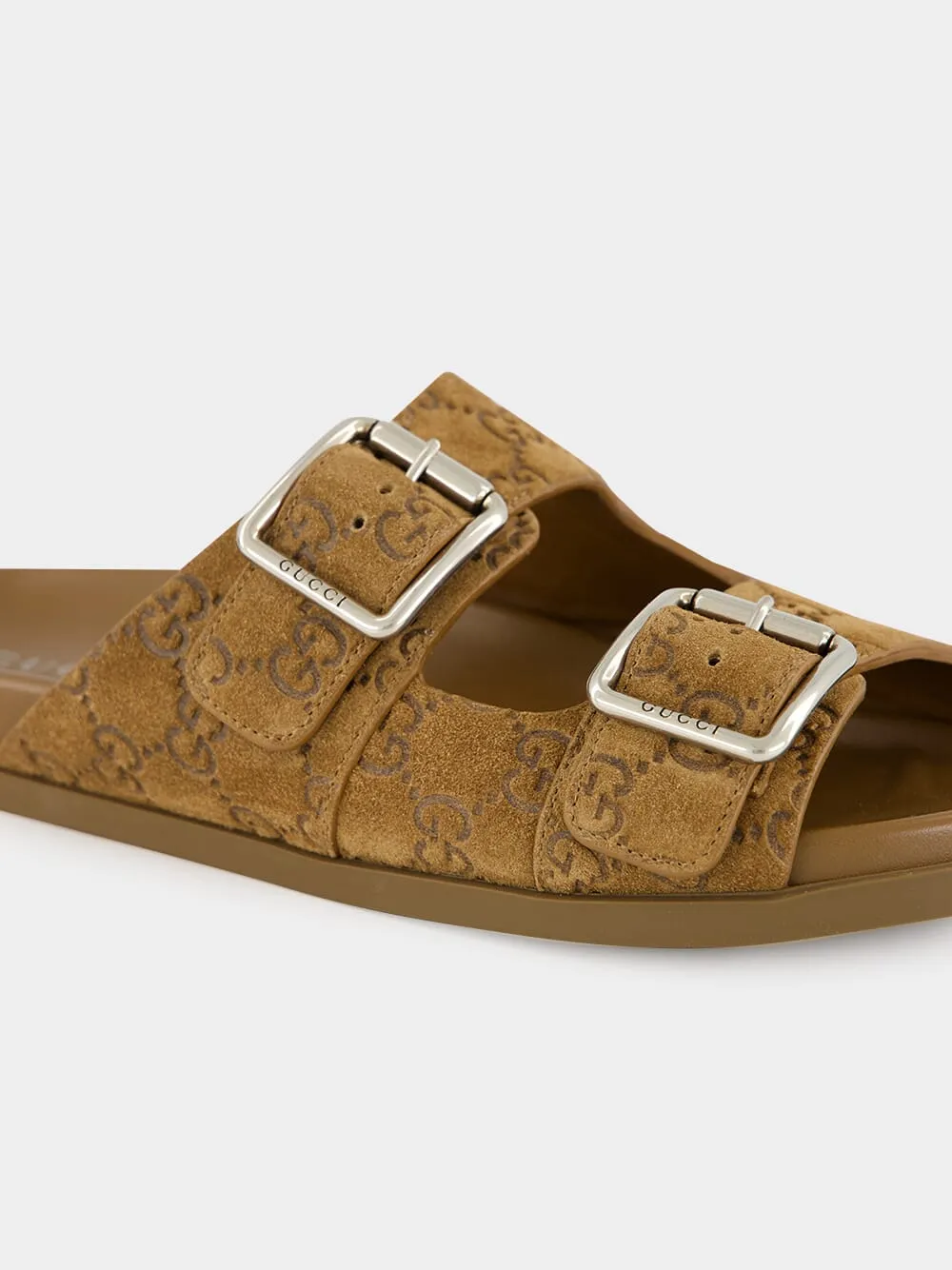 Gg Monogram Double Buckle Sandals