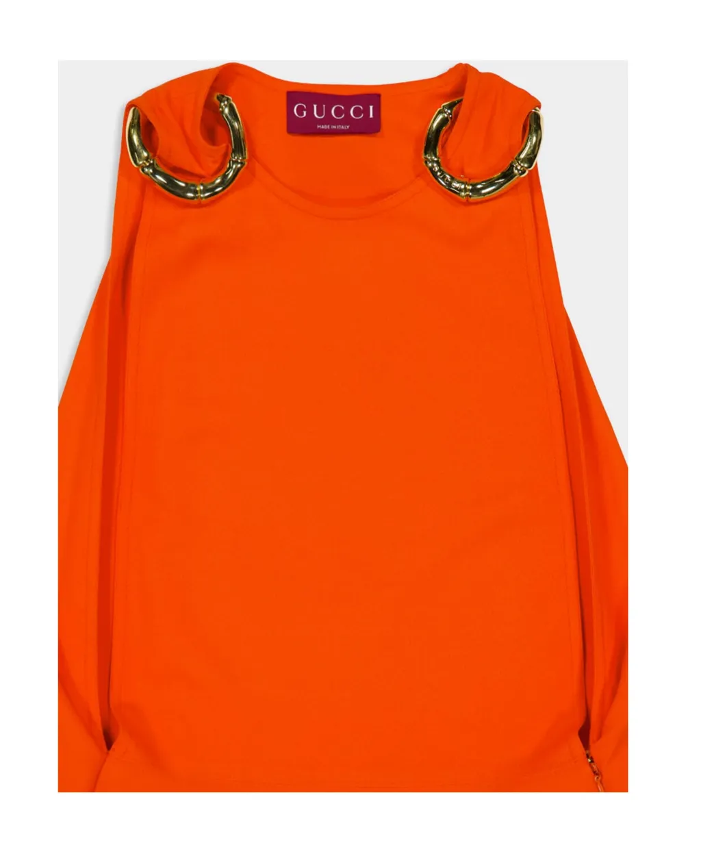 Bamboo-Detail Midi Dress