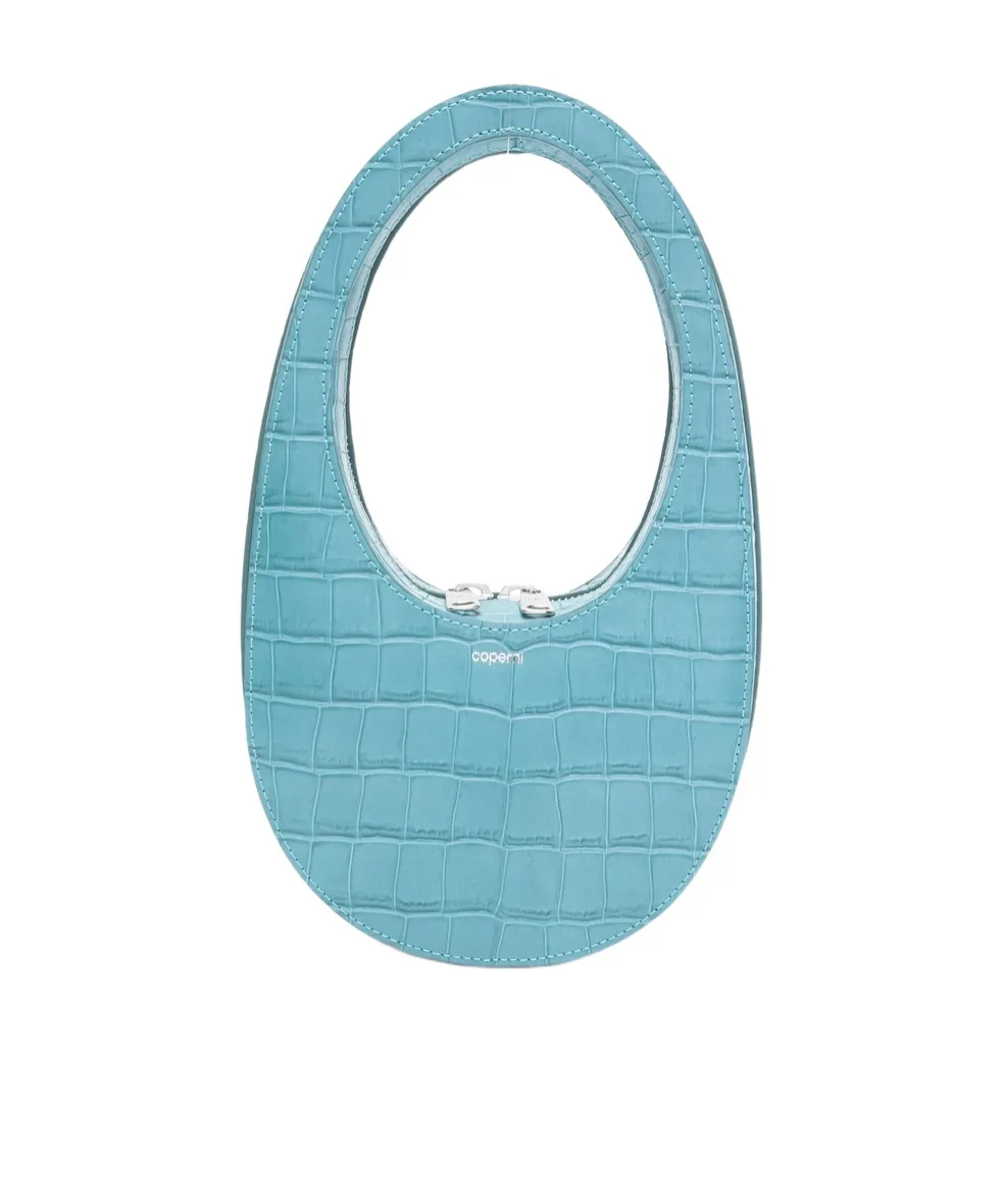 Mini Croc-Effect Zip Tote Bag