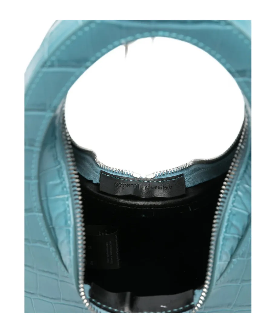 Mini Croc-Effect Zip Tote Bag
