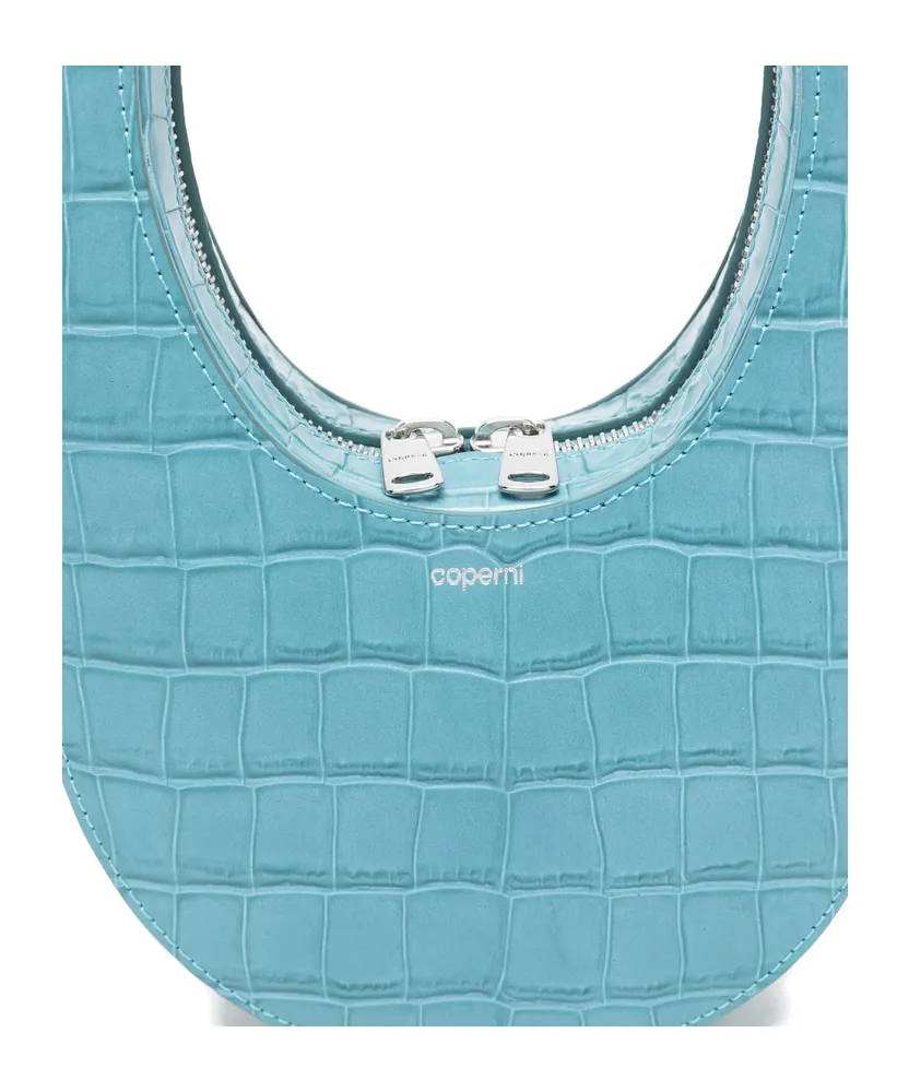 Mini Croc-Effect Zip Tote Bag