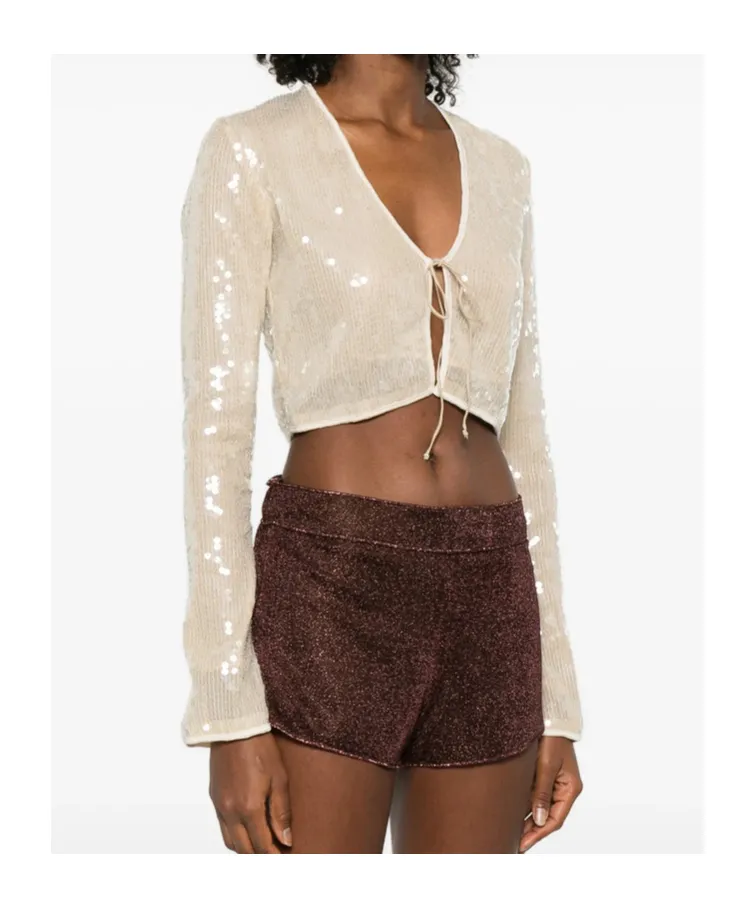 Osree Marylin Sequin V-Neck Top