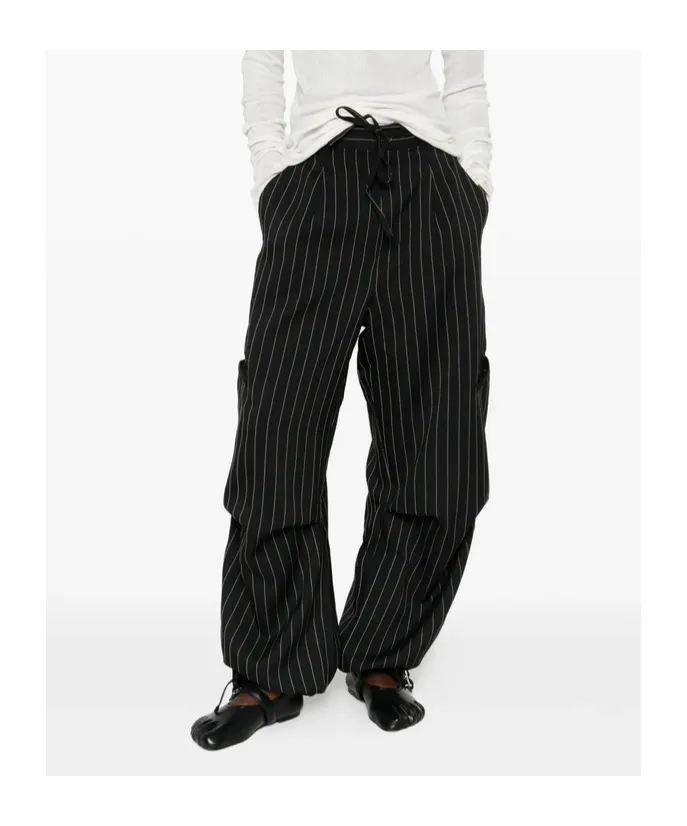 Y-3 Pinstriped Drawstring Trousers