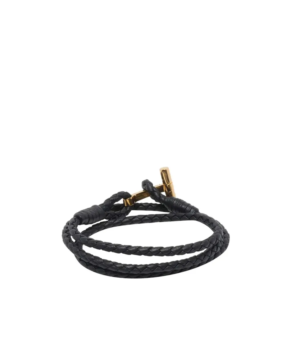 Tom Ford T Plaque Braided Bracelet