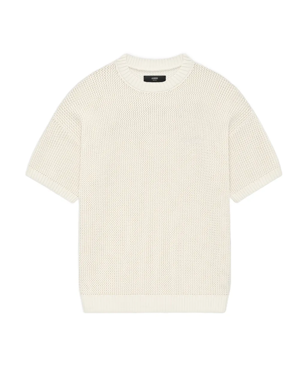Open-Knit Short-Sleeve T-Shirt