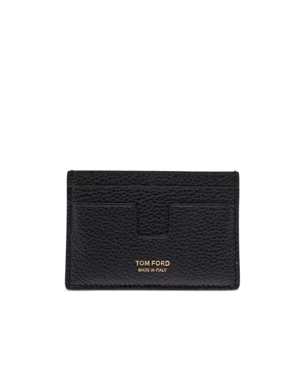 Soft Grain Leather T Line Classic Card Holder