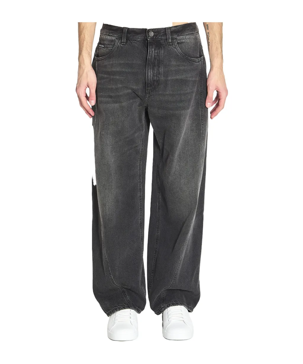 Dolce & Gabbana Logo Plaque Wide Leg Jeans