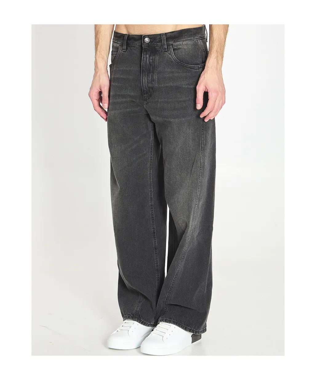 Dolce & Gabbana Logo Plaque Wide Leg Jeans