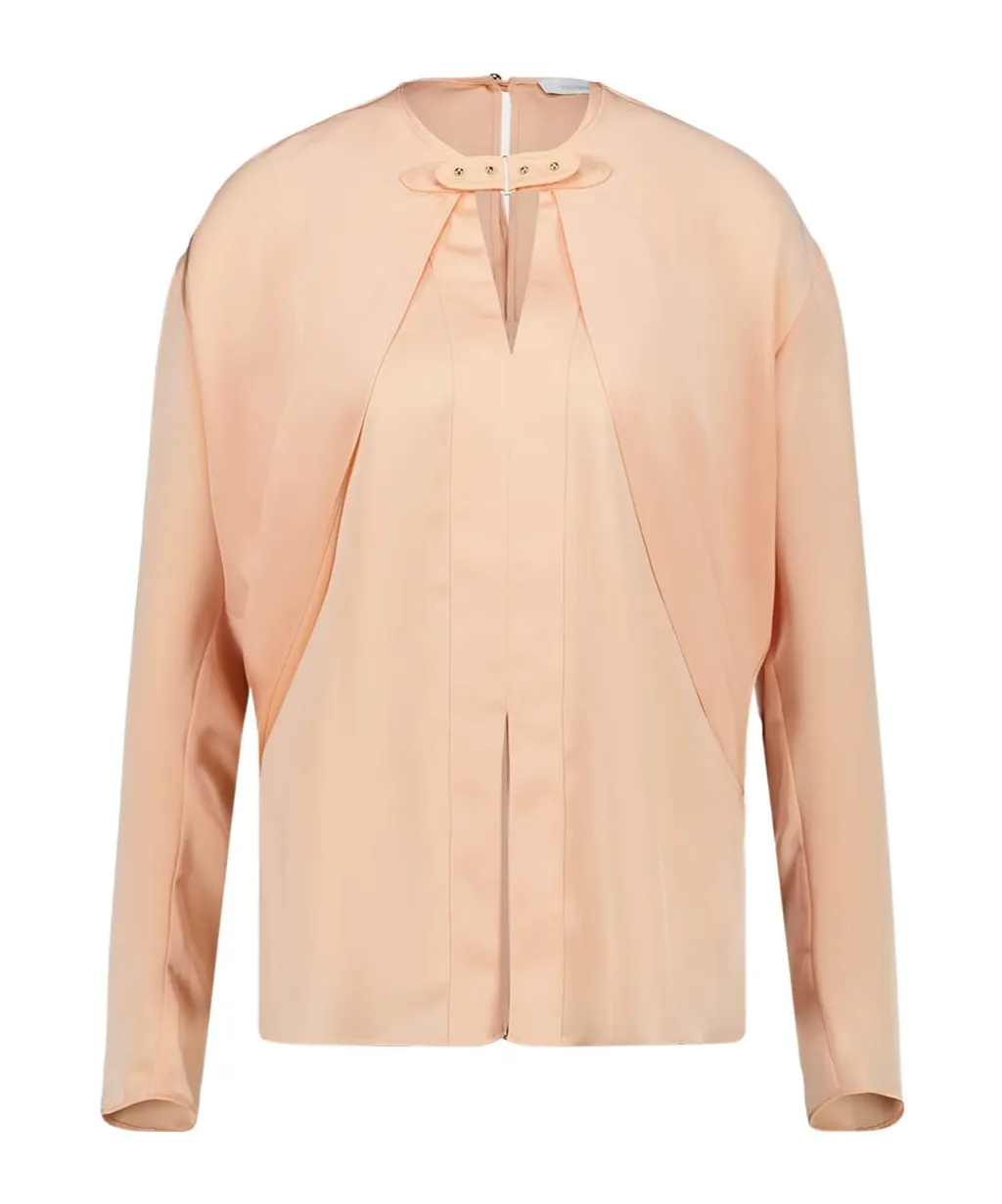 Satin Long-Sleeve Blouse