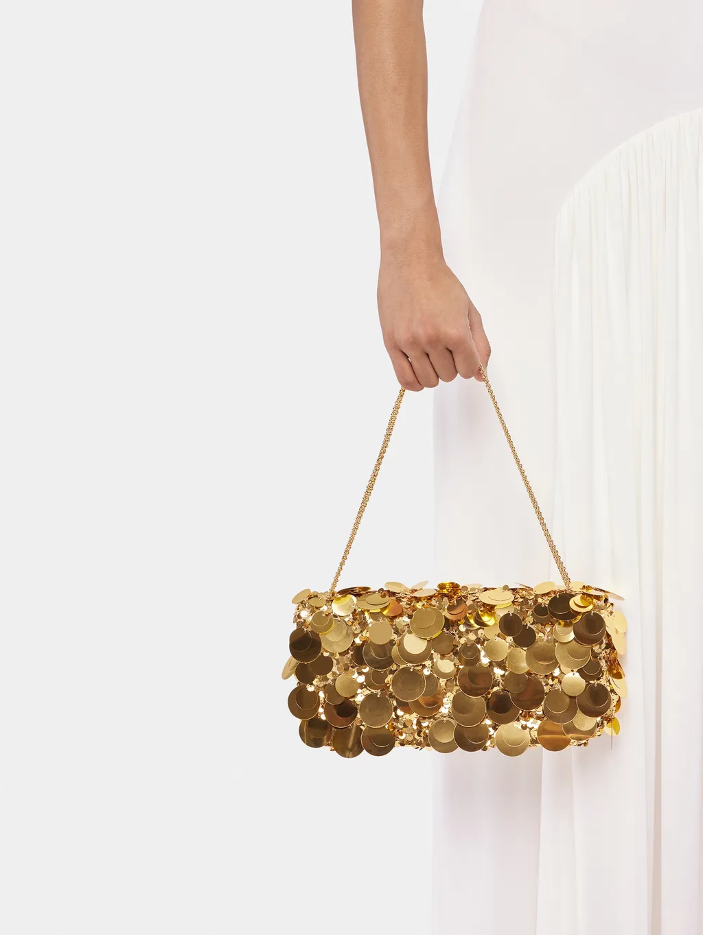Sequin-Embroidered Baguette Bag