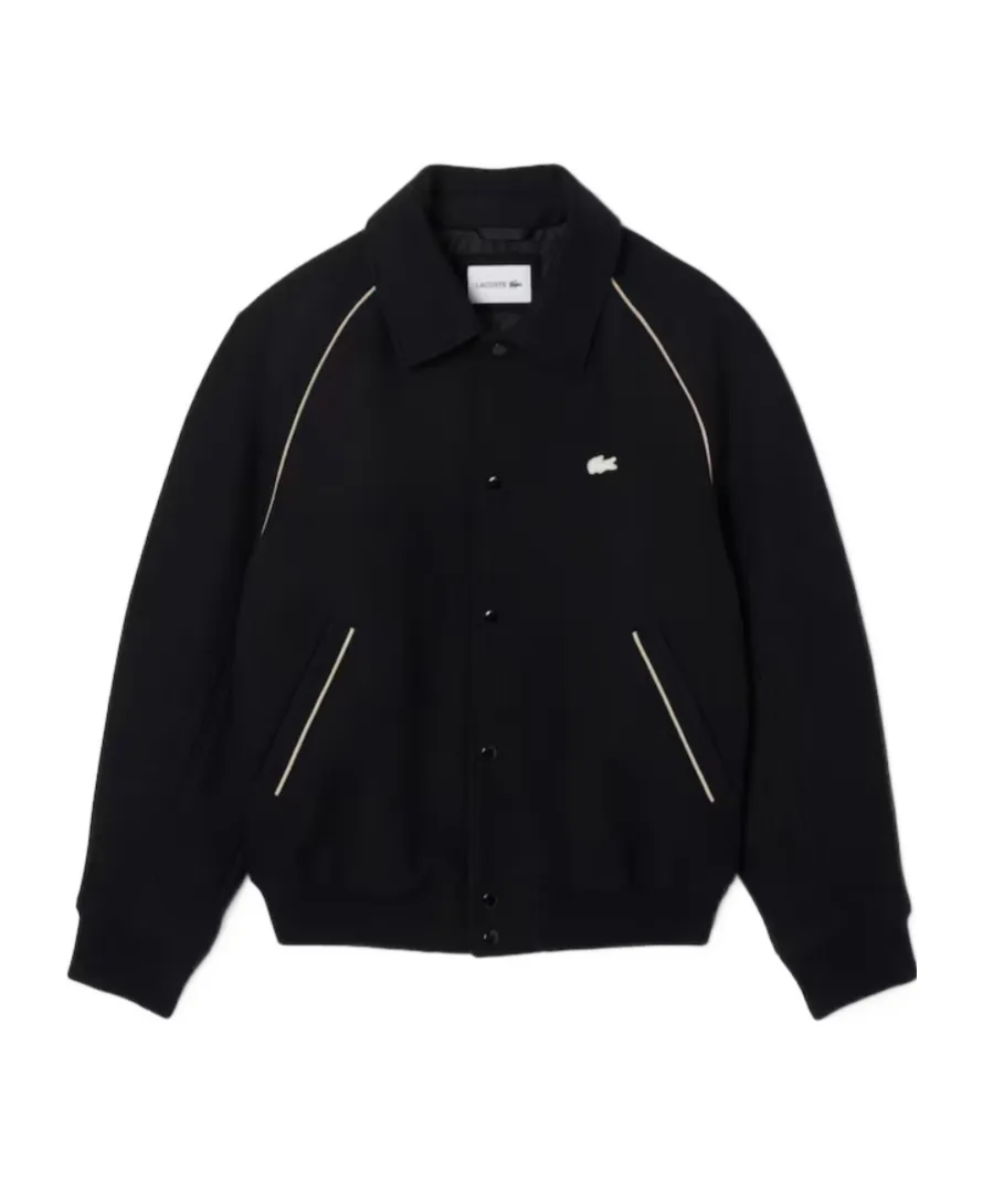 Badge Accent Wool Varsity Jacket