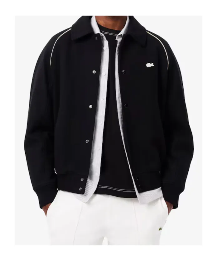 Badge Accent Wool Varsity Jacket