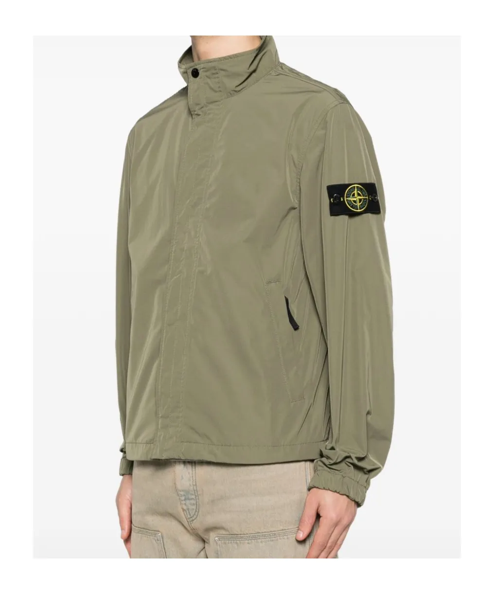 Stone Island Logo Patch High Neck Jacket