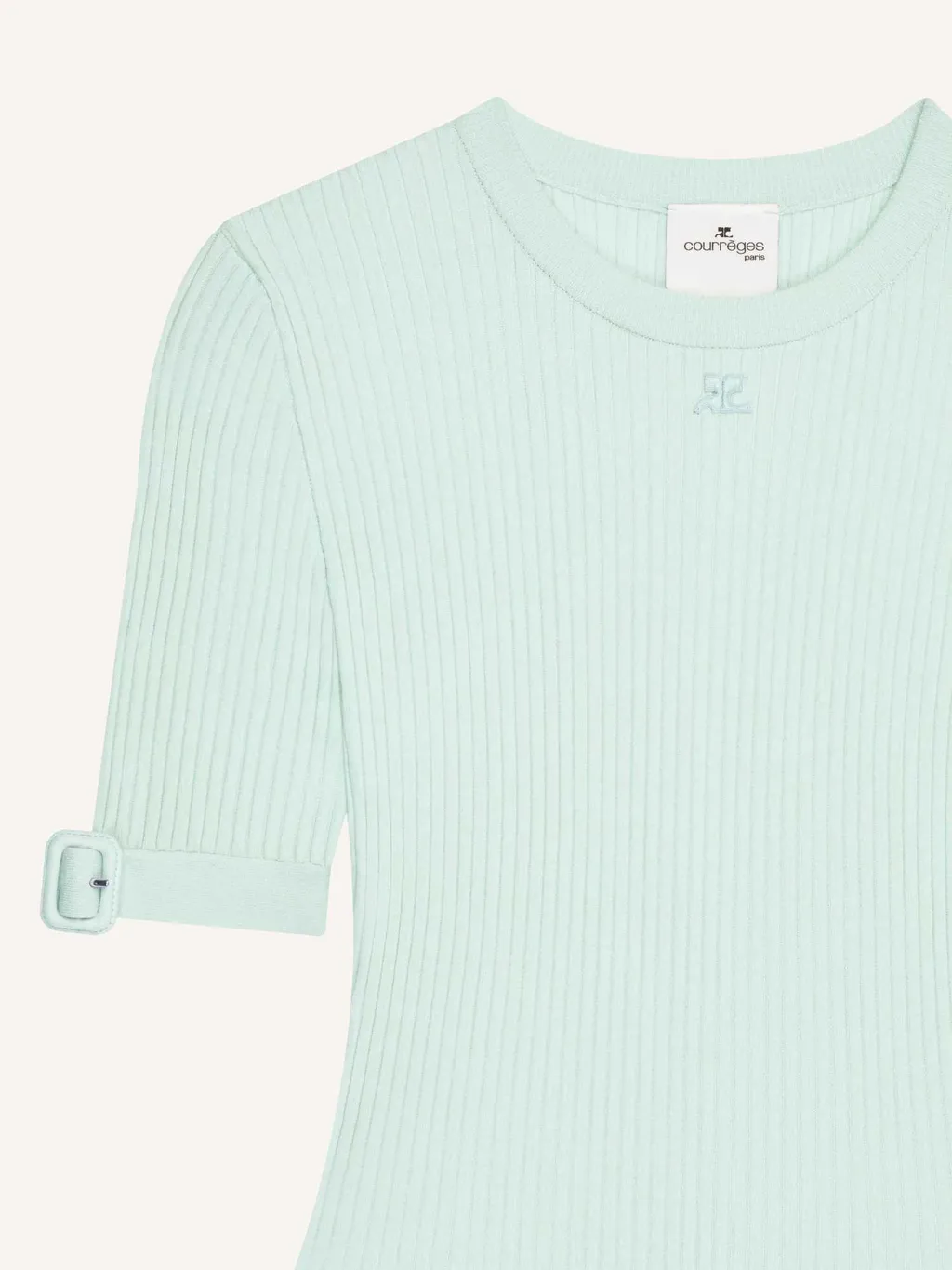 CourrÈGes Buckle Knitted T-Shirt
