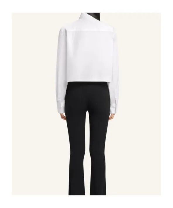 CourrÈGes Cropped Buckle Poplin Shirt