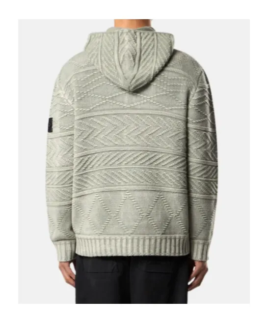 Oversized-Fit Zip-Up Hooded Jumper