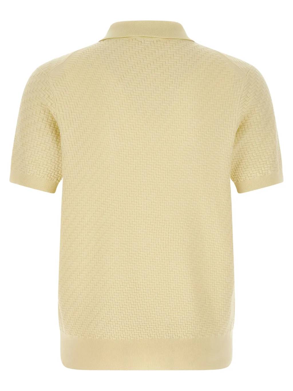 Brioni Woven Pattern Knitted Polo Shirt