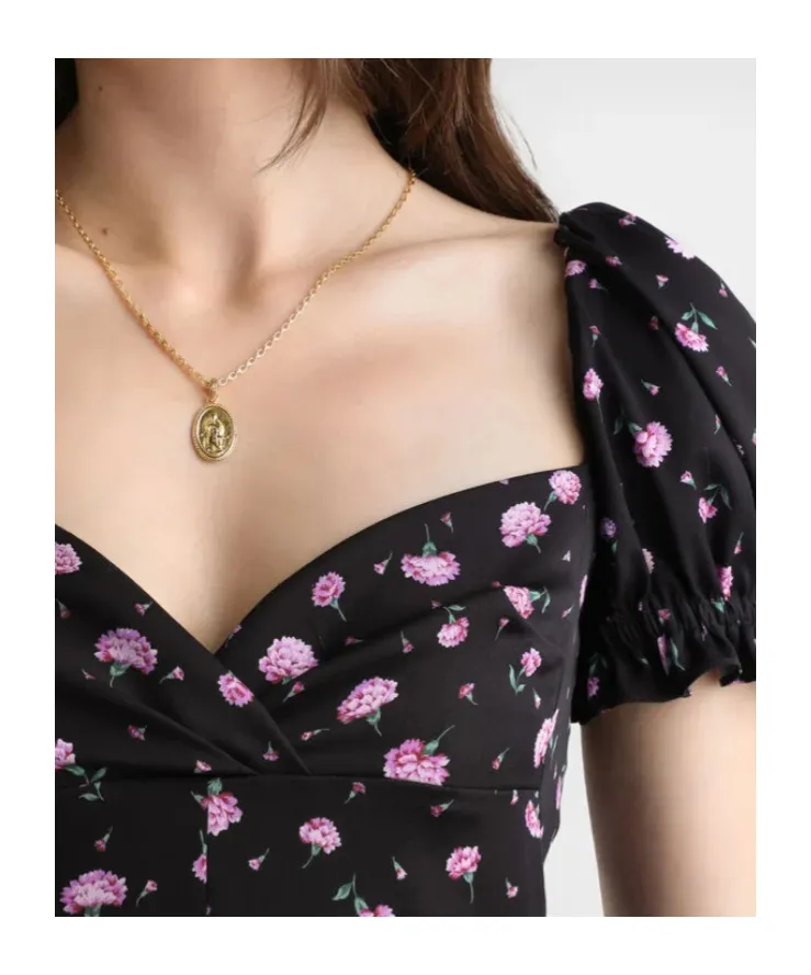 Dolce & Gabbana Carnations-Printed Mini Dress