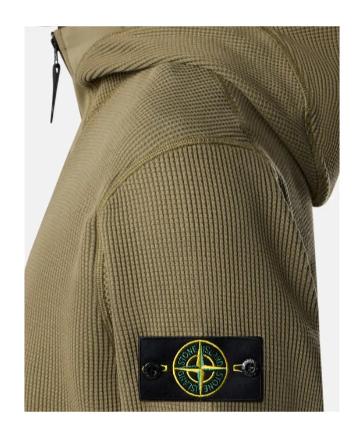 Stone Island Logo Patch Zip-Up Hoodie