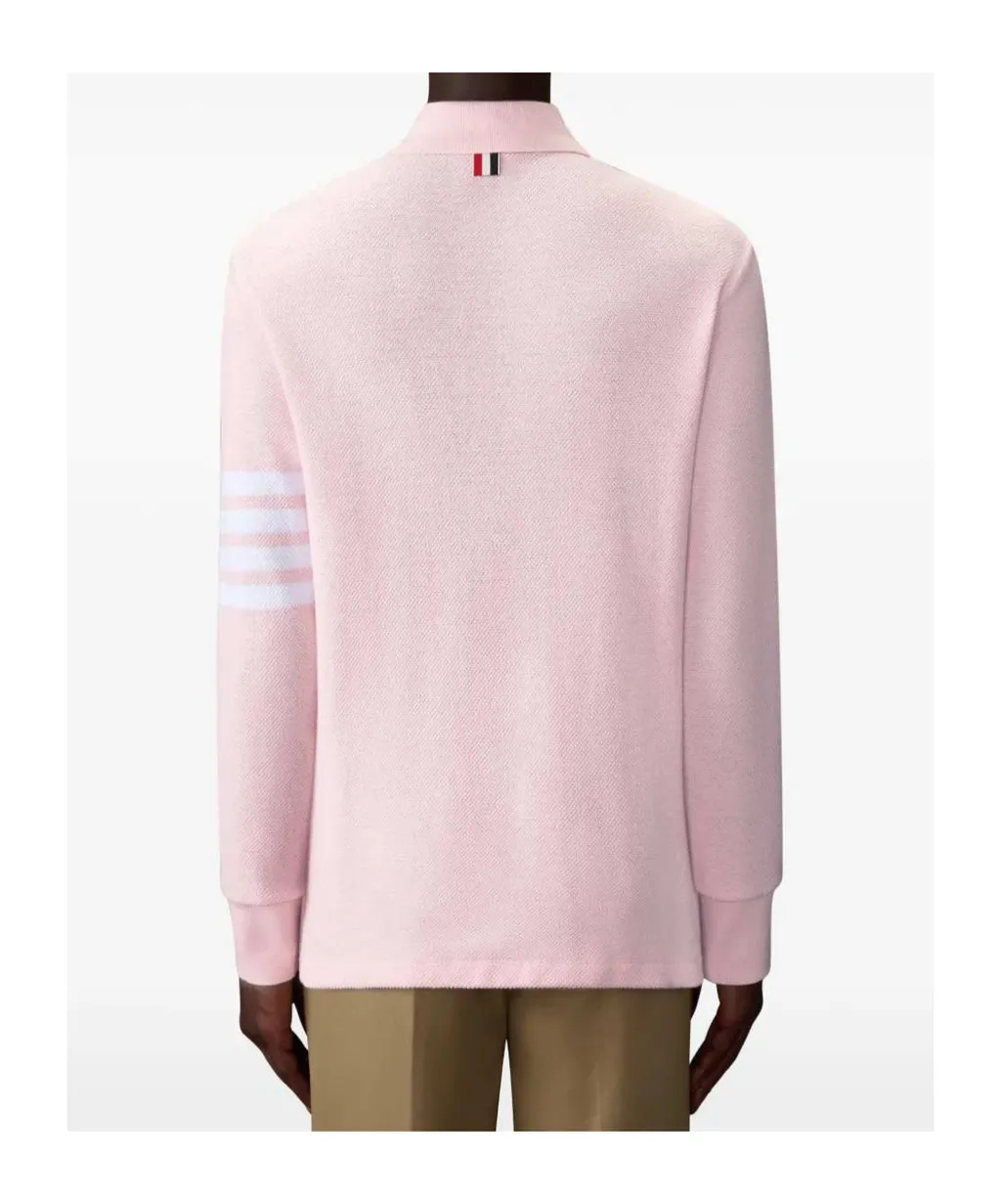 Thom Browne 4-Bar Long-Sleeved Polo Shirt