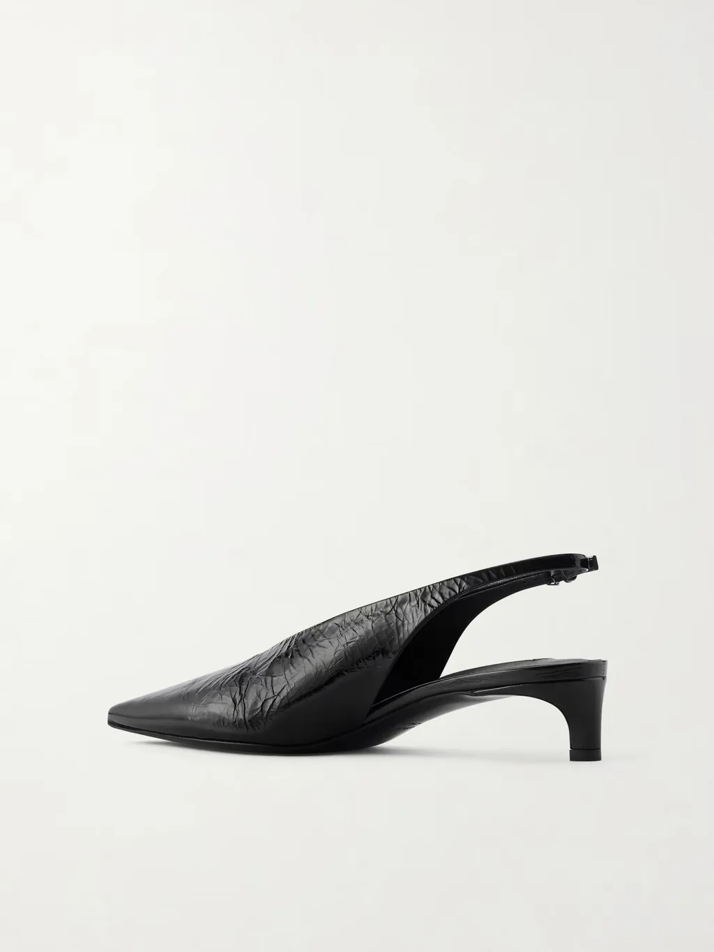 Pleated Patent Leather High-Heeled Sandals