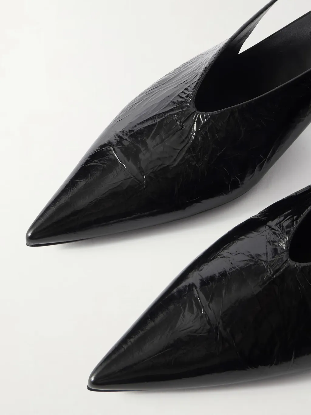 Pleated Patent Leather High-Heeled Sandals