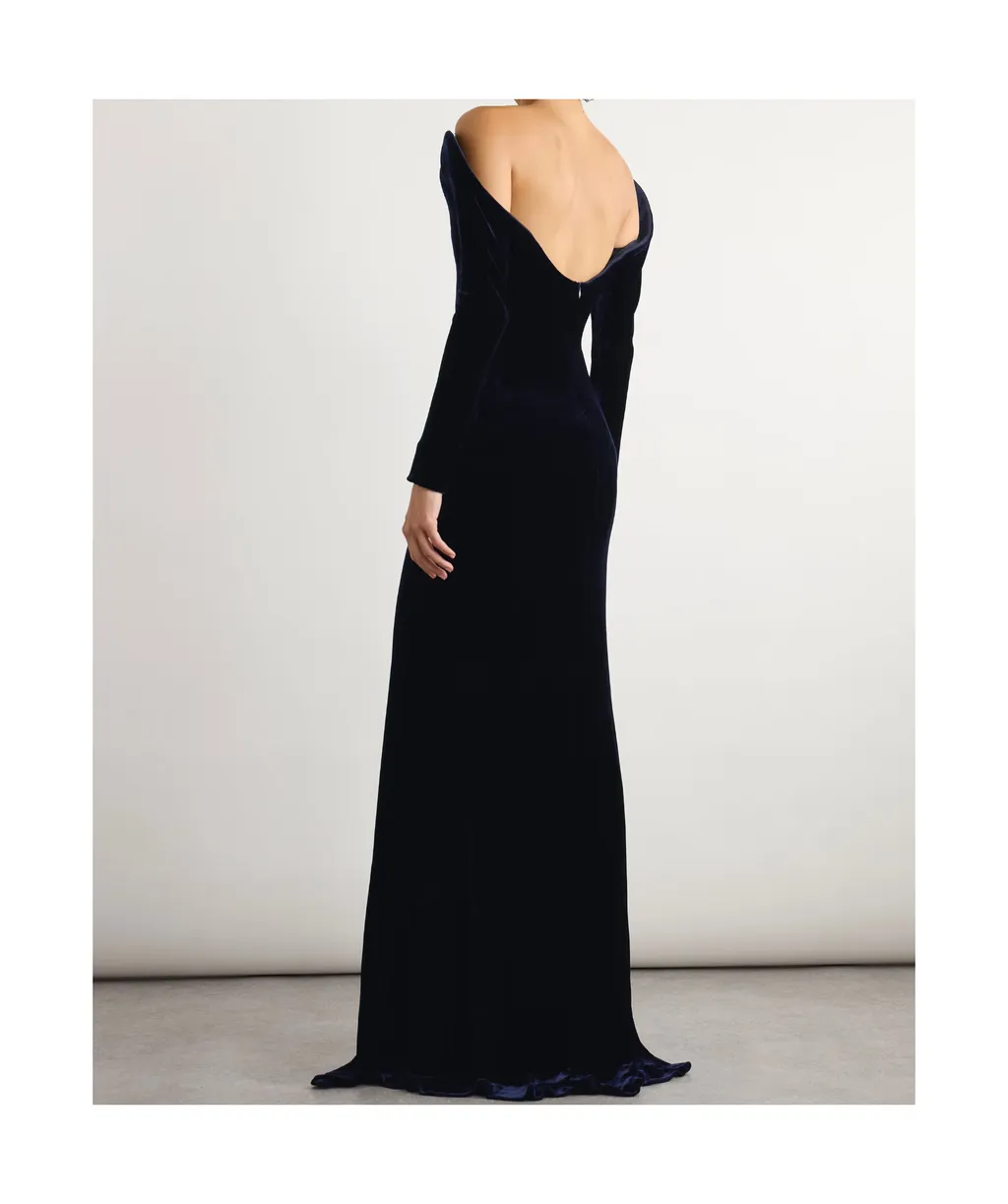 Off-The-Shoulder Velvet Dress