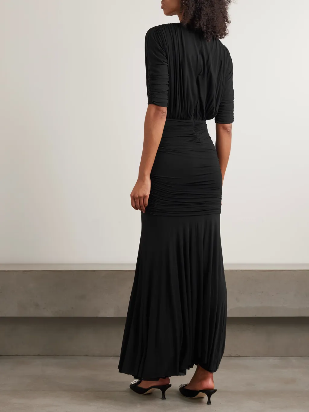 V-Neck Ruched Dress