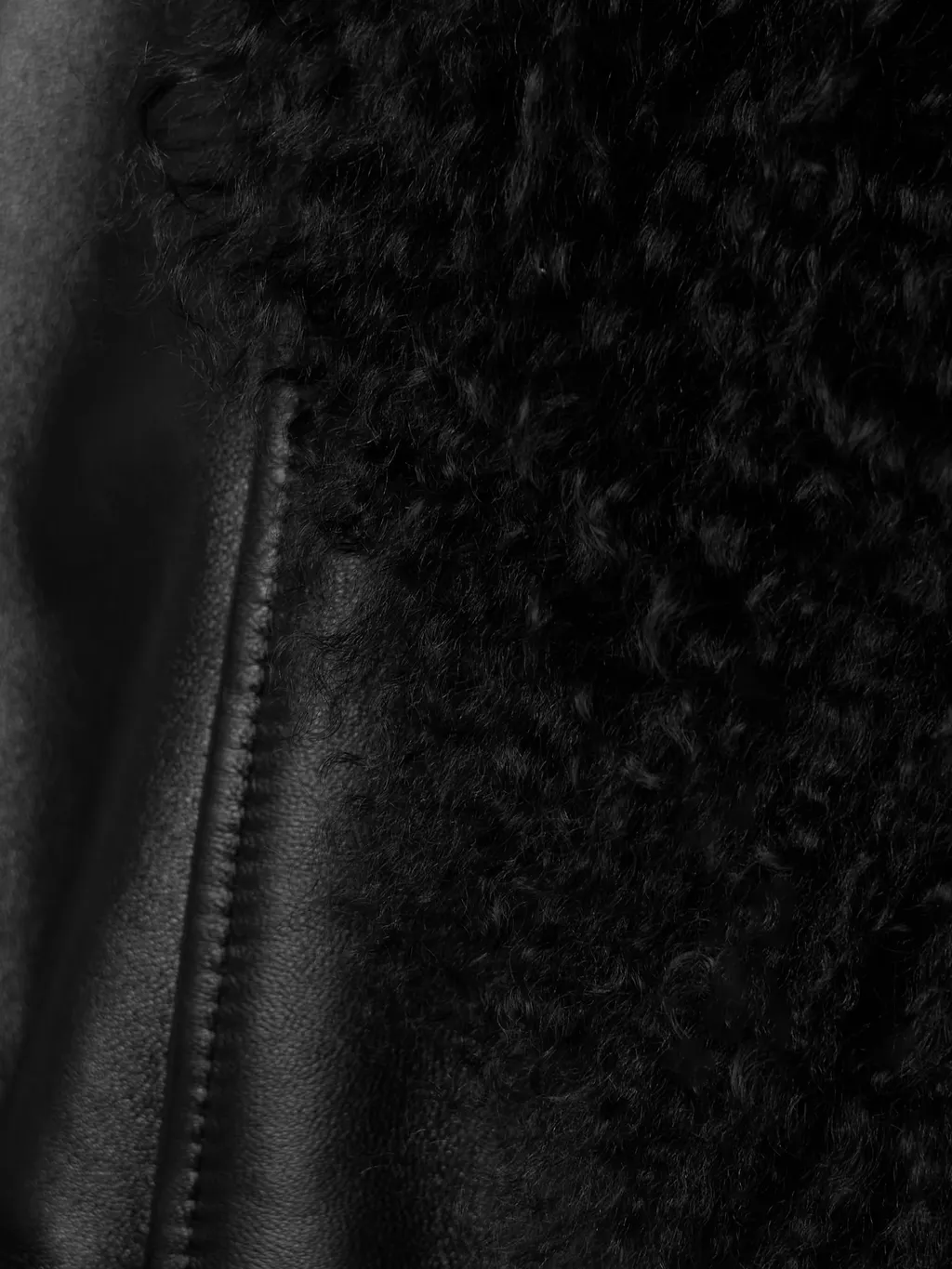Sefa Lace-Up Wool-Trimmed Leather Jacket