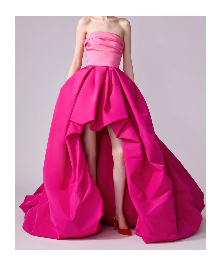 Strapless High-Low Gown