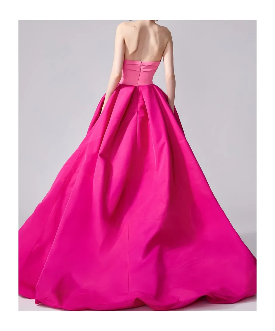 Strapless High-Low Gown