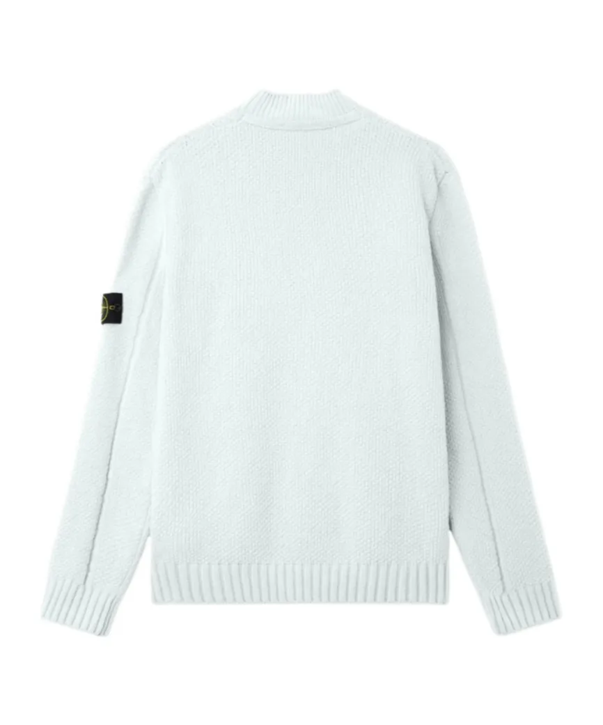 Mock Neck Sweater With Ribbed Trims