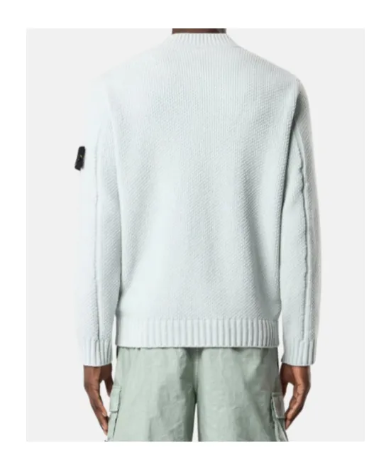 Mock Neck Sweater With Ribbed Trims