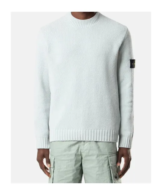 Mock Neck Sweater With Ribbed Trims
