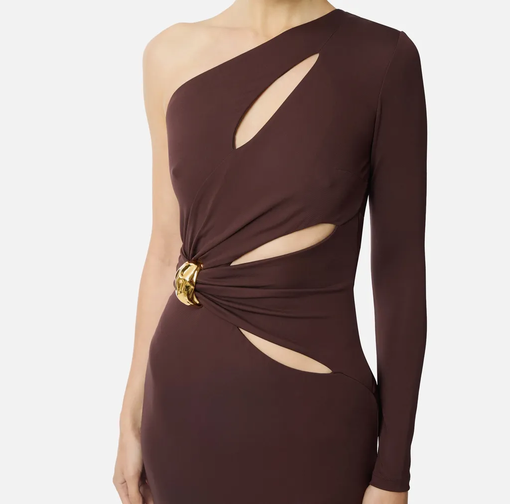 Elisabetta Franchi Cut-Out One-Shoulder Red Carpet Dress