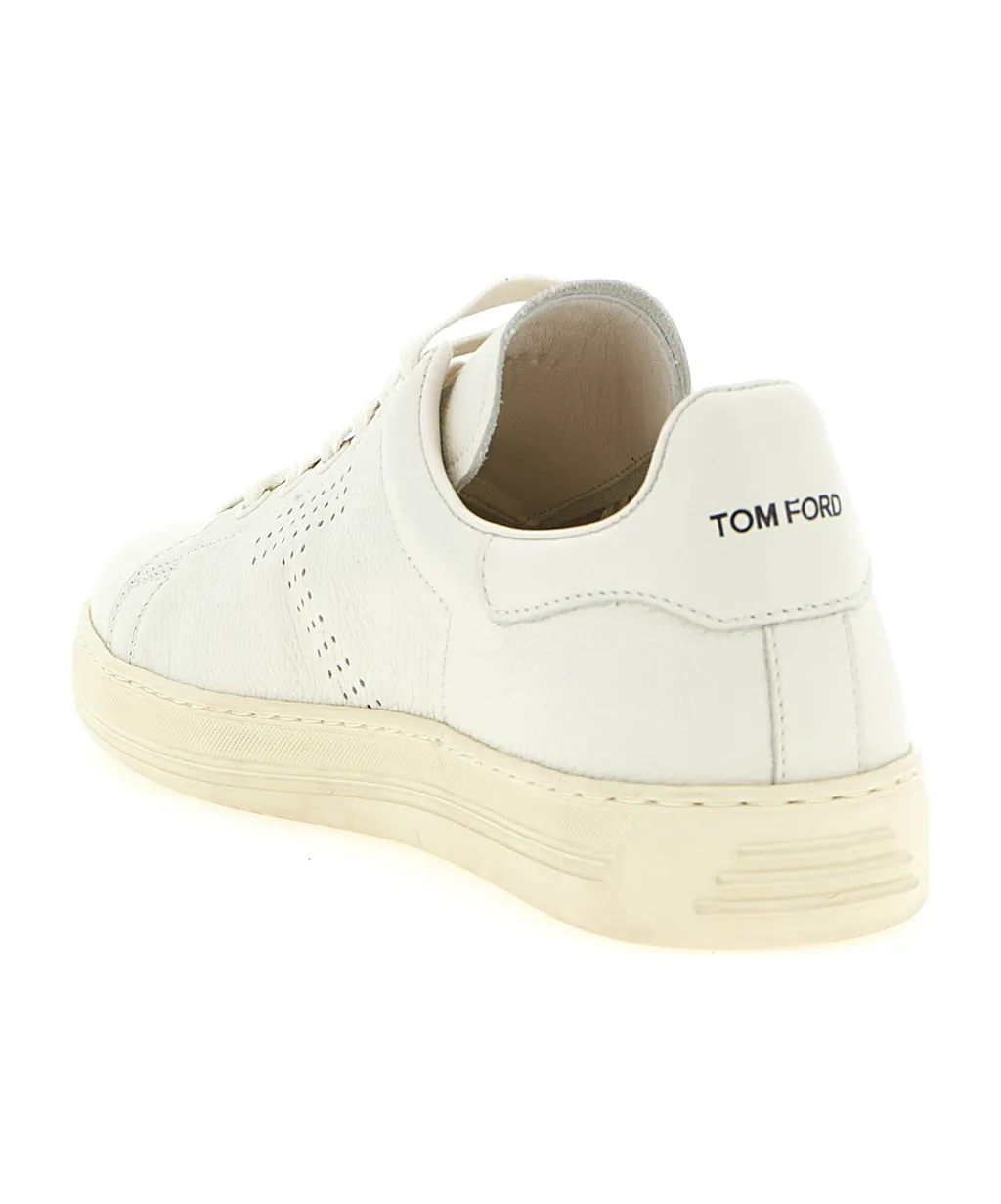 Perforated-Logo Leather Sneakers