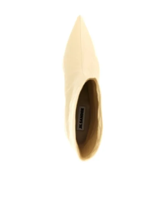 Jil Sander Craquele Pointed-Toe Ankle Boots