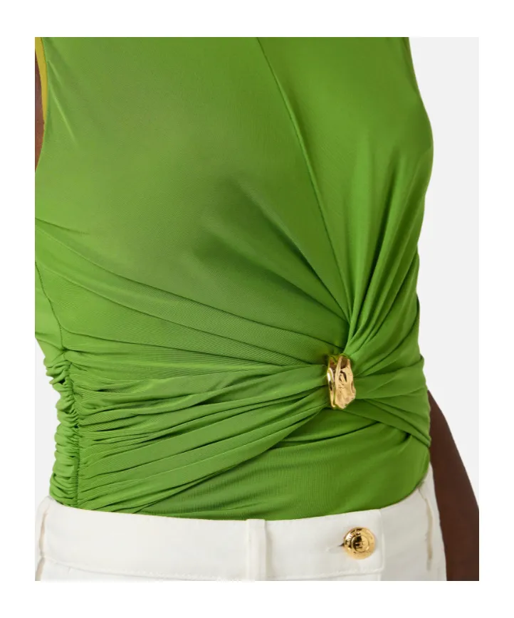 Elisabetta Franchi Pleated Sleeveless Top
