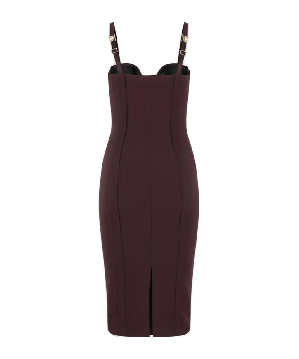 Elisabetta Franchi Strapped Corset Midi Dress