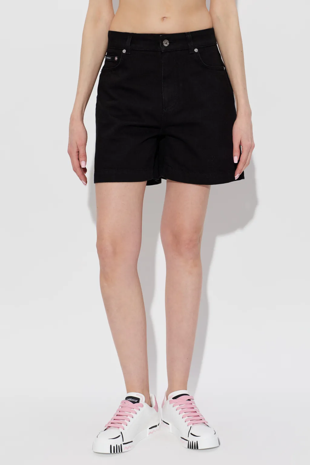 Dolce & Gabbana Logo Plaque Denim Shorts