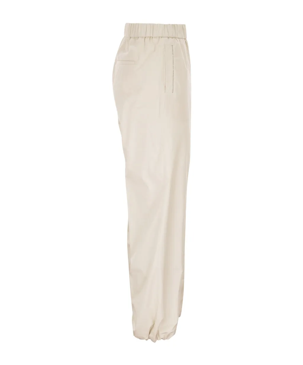 Peserico Elasticated Waistband Stretch Sateen Trousers