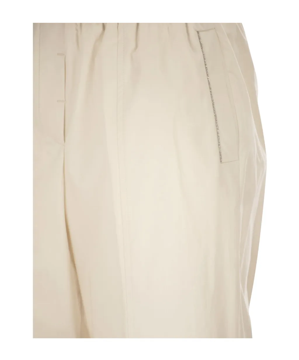 Peserico Elasticated Waistband Stretch Sateen Trousers