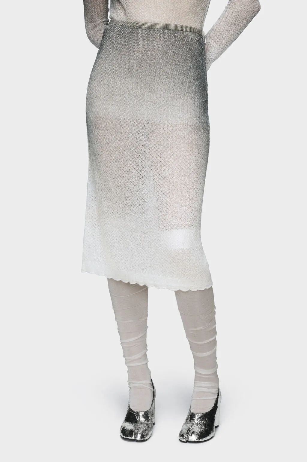 Sheer Knit Midi Skirt