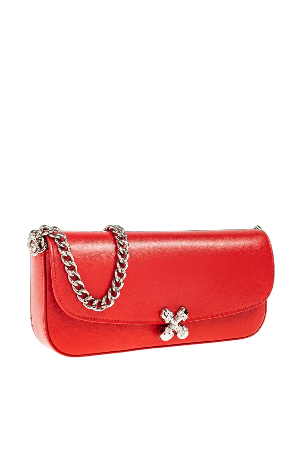Alexander Mcqueen Skull Flower Chain Clutch Bag