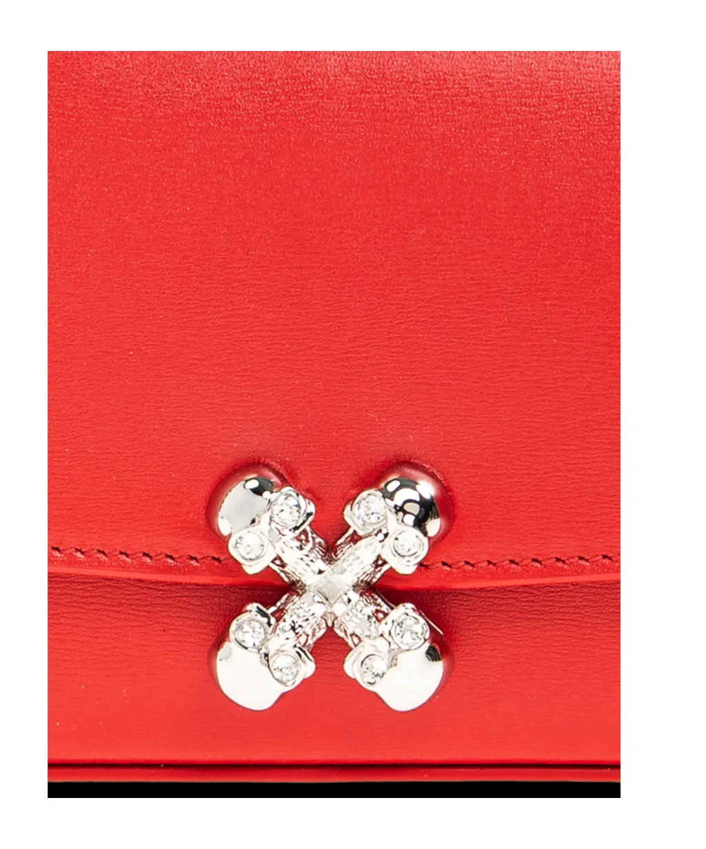 Alexander Mcqueen Skull Flower Chain Clutch Bag