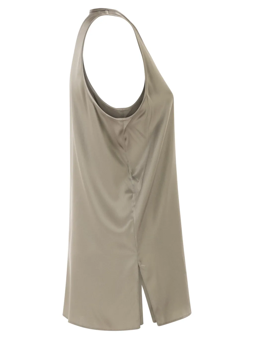 Brunello Cucinelli Side Slit Satin Blouse