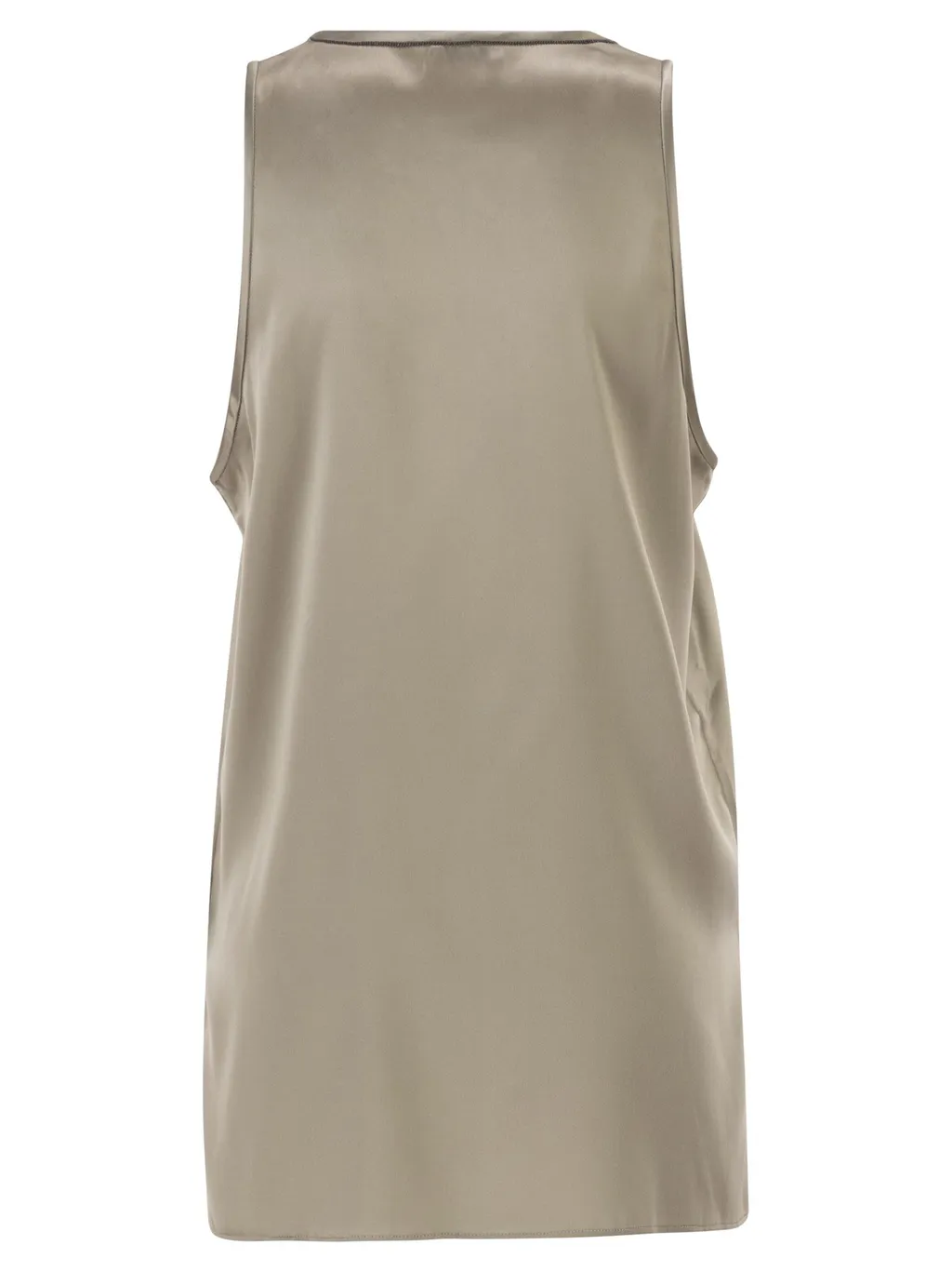 Brunello Cucinelli Side Slit Satin Blouse