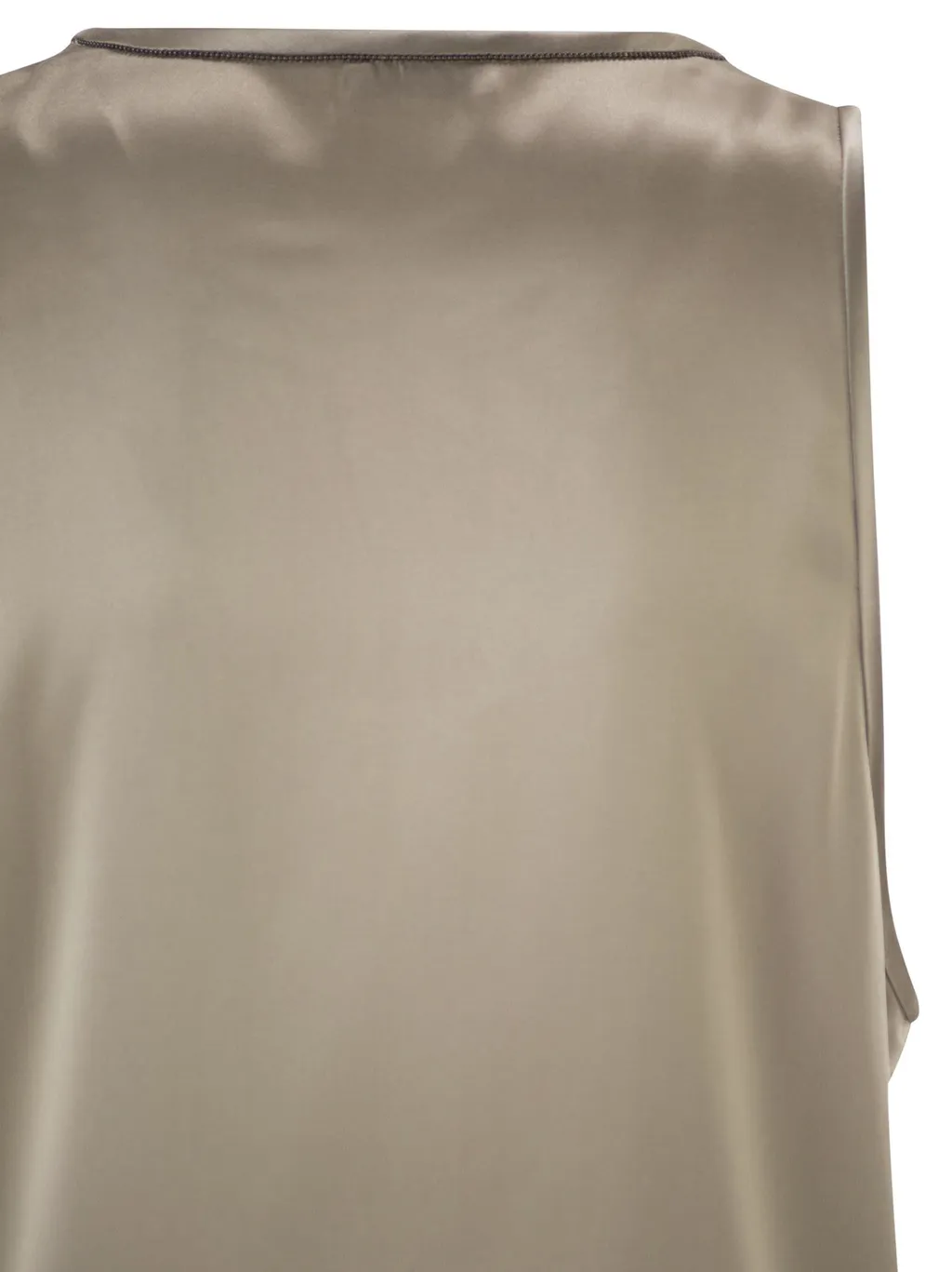 Brunello Cucinelli Side Slit Satin Blouse