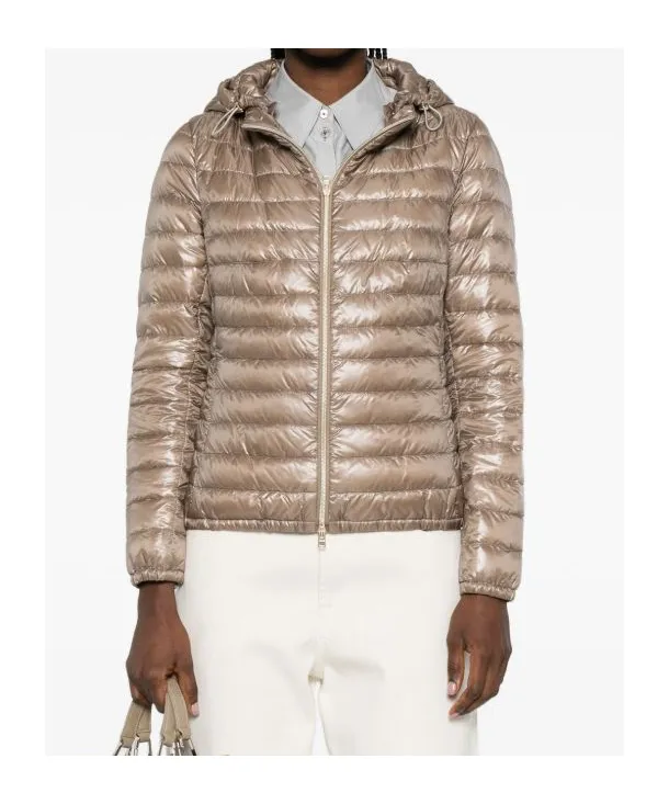 Hooded Zip-Up Quilted Cotton Coat