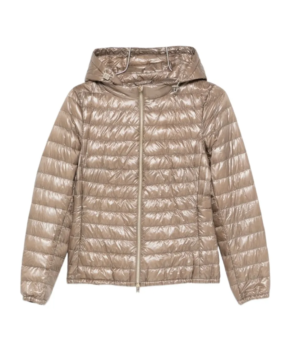 Hooded Zip-Up Quilted Cotton Coat
